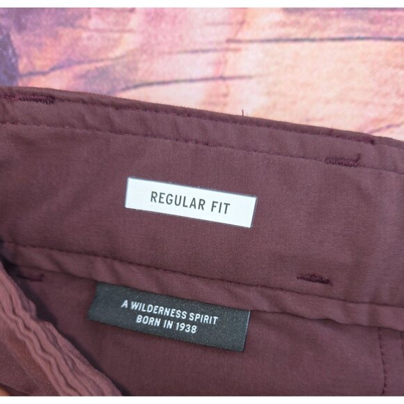 REI Co-Op Mens Burgundy Nylon Hiking Shorts Size 34 With Adjustable Belt - Picture 5 of 7